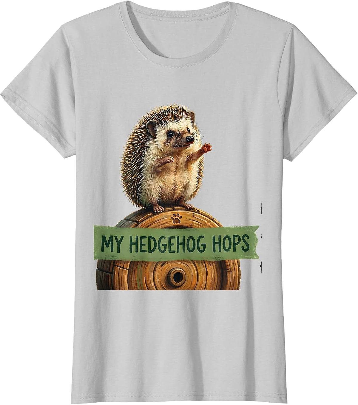 Women's My Hedgehog Hops Storybook Cute Hedgehog Lover Gift T-Shirt - Silver Grey