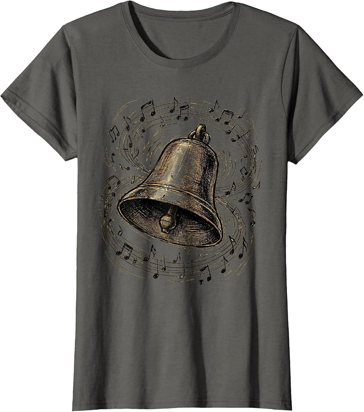 Women's 4th Grade Teacher School Bell Ringing Art T-Shirt - Asphalt Grey