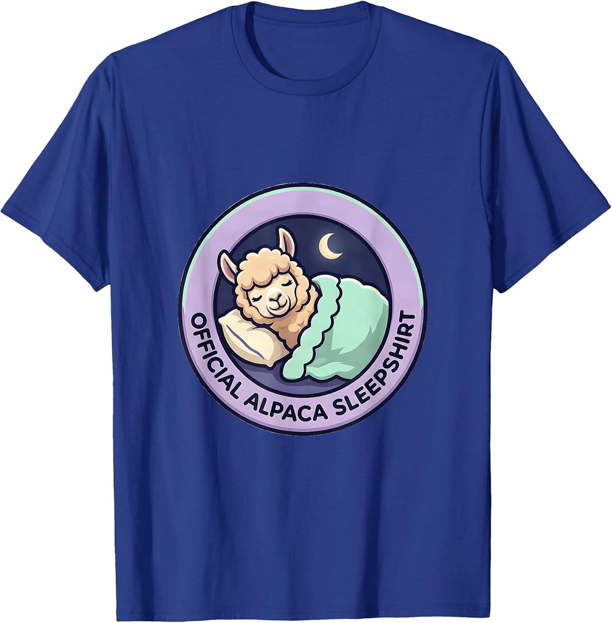 Official Alpaca Sleepshirt Cute Kawaii Animal Lover Pajama T-Shirt - Royal Blue