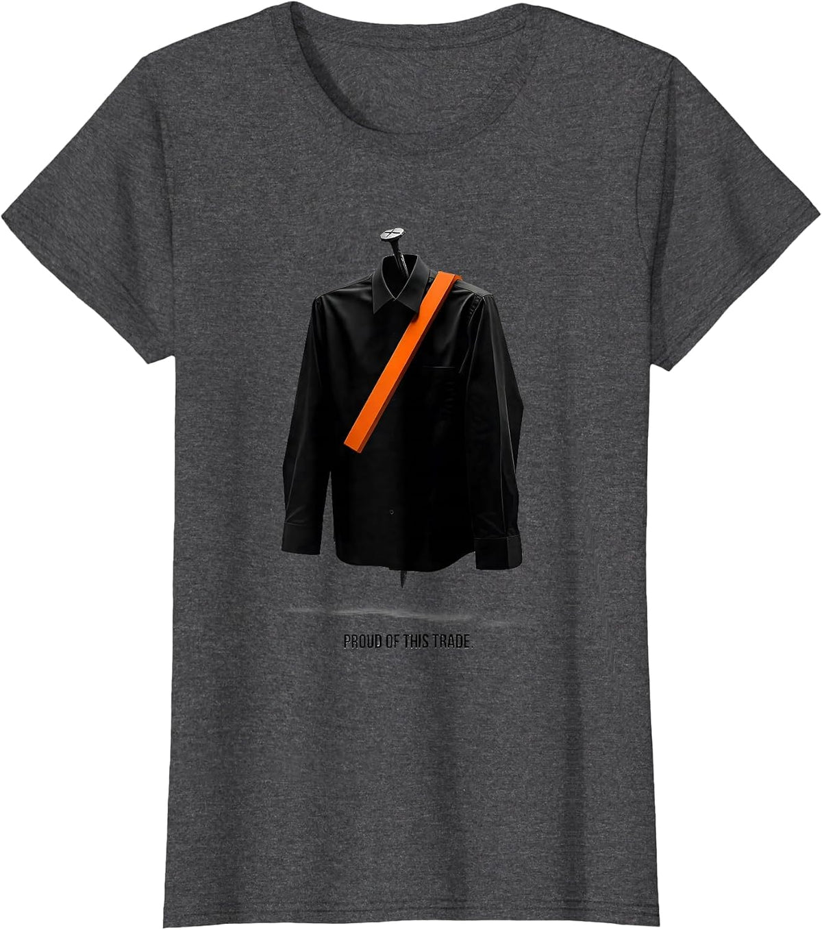 Women's Proud Of This Trade Brutalist Graphic Labor Day Patriotic T-Shirt - Dark Heather Grey