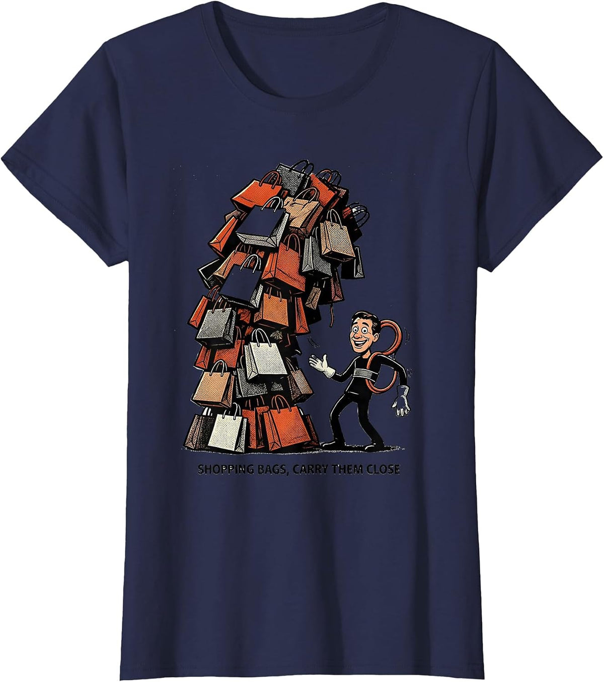 Women's Shopping Bags, Carry Them Close Funny Physical Therapist T-Shirt - Navy Blue