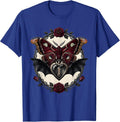 Moth and Glowing Vacuum Tube Rock Graphic T-Shirt - Royal Blue