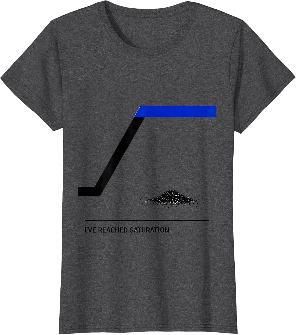 Women's I've Reached Saturation Funny Science Chemistry Nerd Humor T-Shirt - Dark Heather Grey
