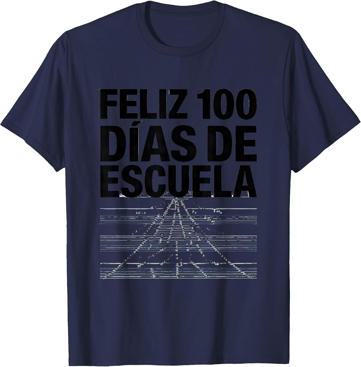 Feliz 100 días de escuela Spanish Teacher 100th Day School T-Shirt - Navy Blue