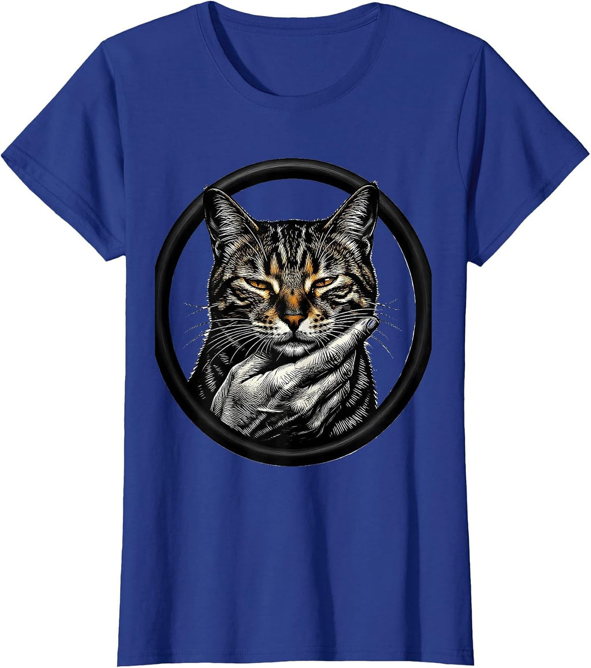 Women's Bengal Cat Chin Scratch Lover Graphic T-Shirt - Royal Blue