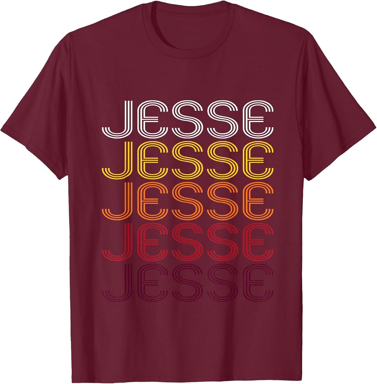 Jesse Retro Wordmark Pattern - Vintage Style T-Shirt T-Shirt - Burgundy