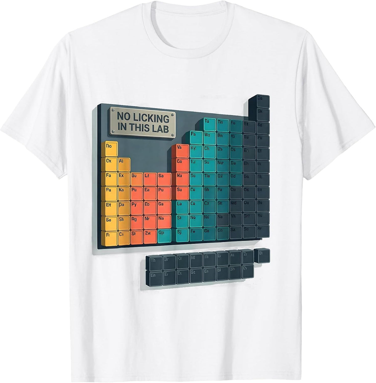 No Licking In This Lab Funny Periodic Table Science Teacher T-Shirt - White