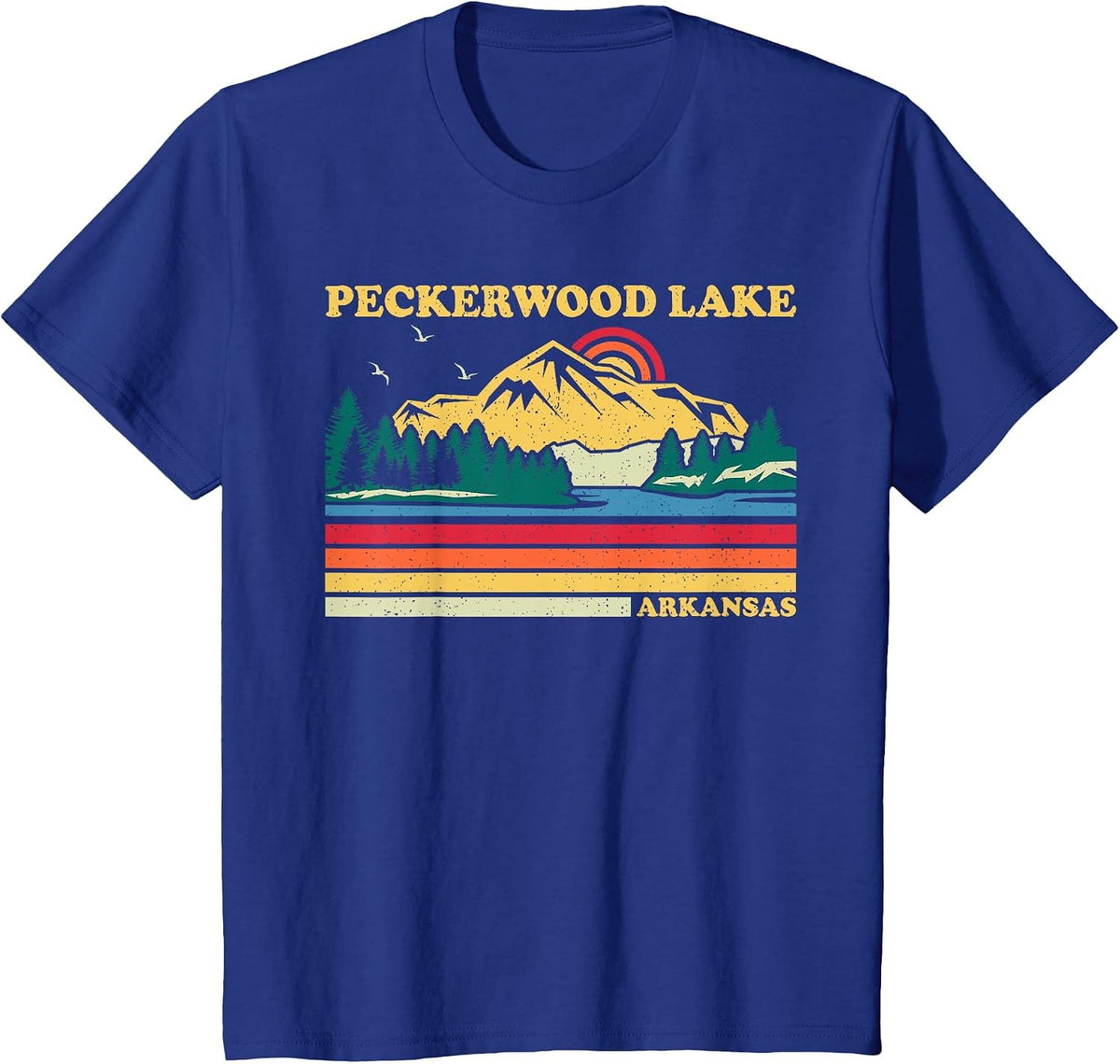 Vintage Retro Family Vacation Arkansas Peckerwood Lake T-Shirt - Royal Blue