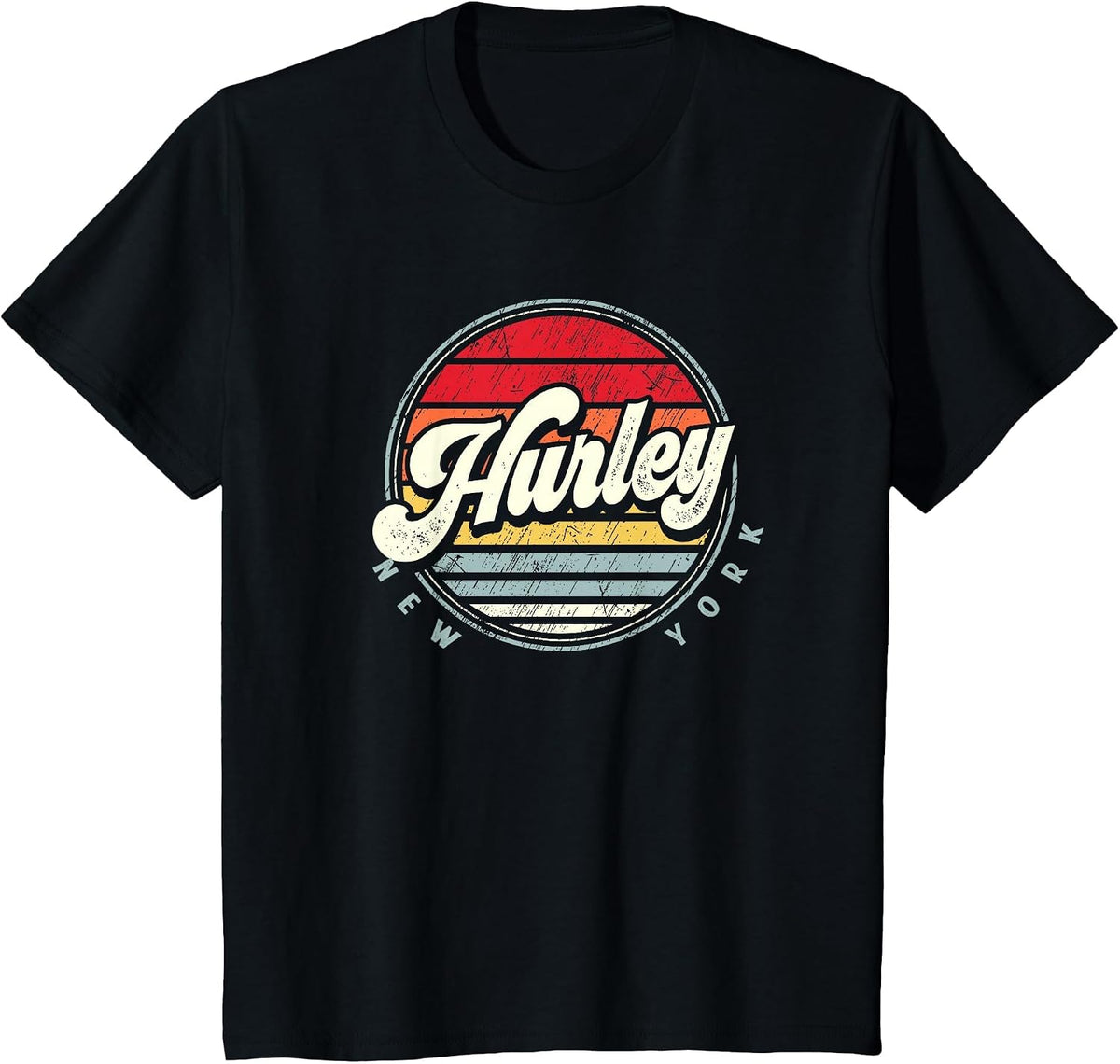Retro Hurley Home State Cool 70s Style Sunset T-Shirt - Black