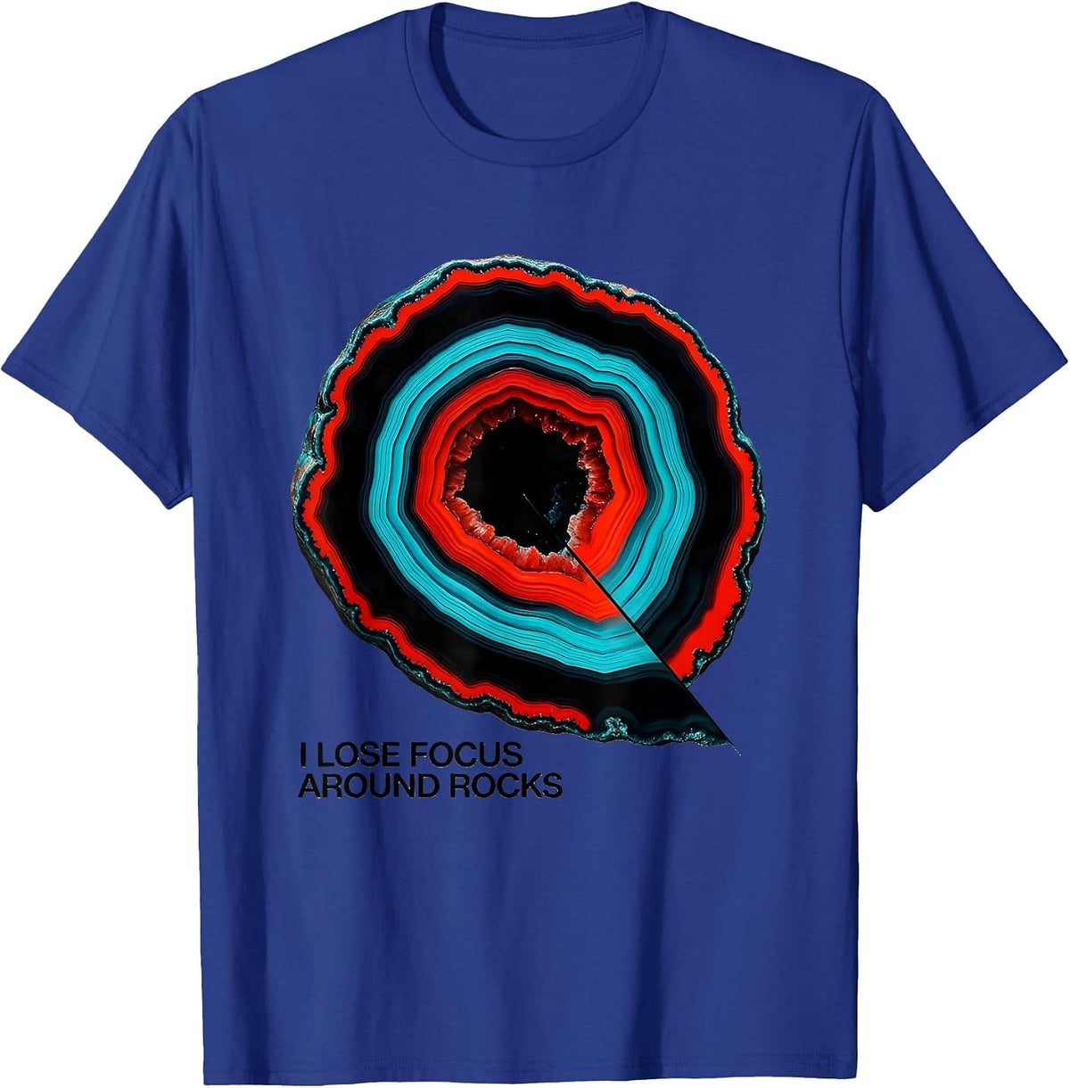 Men's I Lose Focus Around Rocks Funny Geologist Rock Collector T-Shirt - Royal Blue