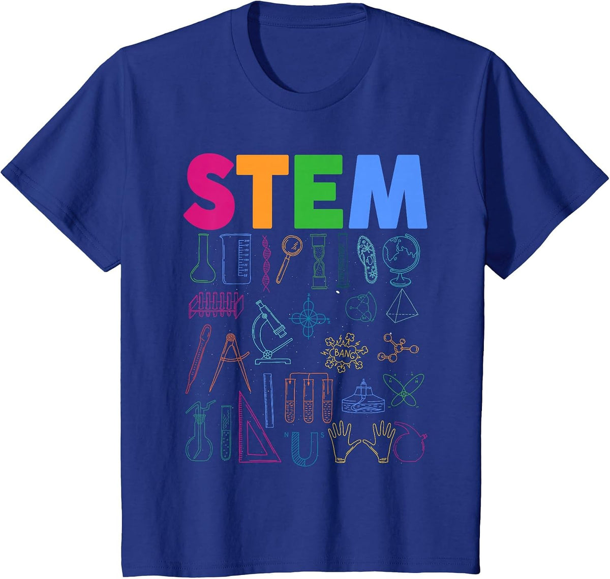 STEM Science Technology Engineering Math Teacher T-Shirt - Royal Blue