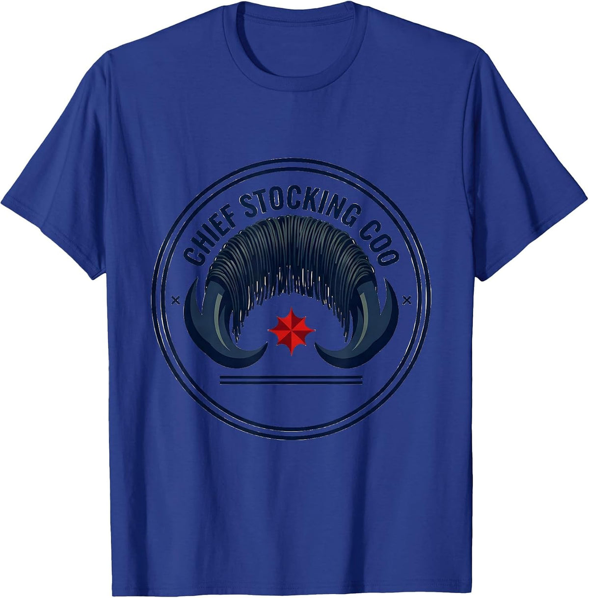 Chief Stocking Coo Highland Cow Christmas Pun Farm Animal T-Shirt - Royal Blue