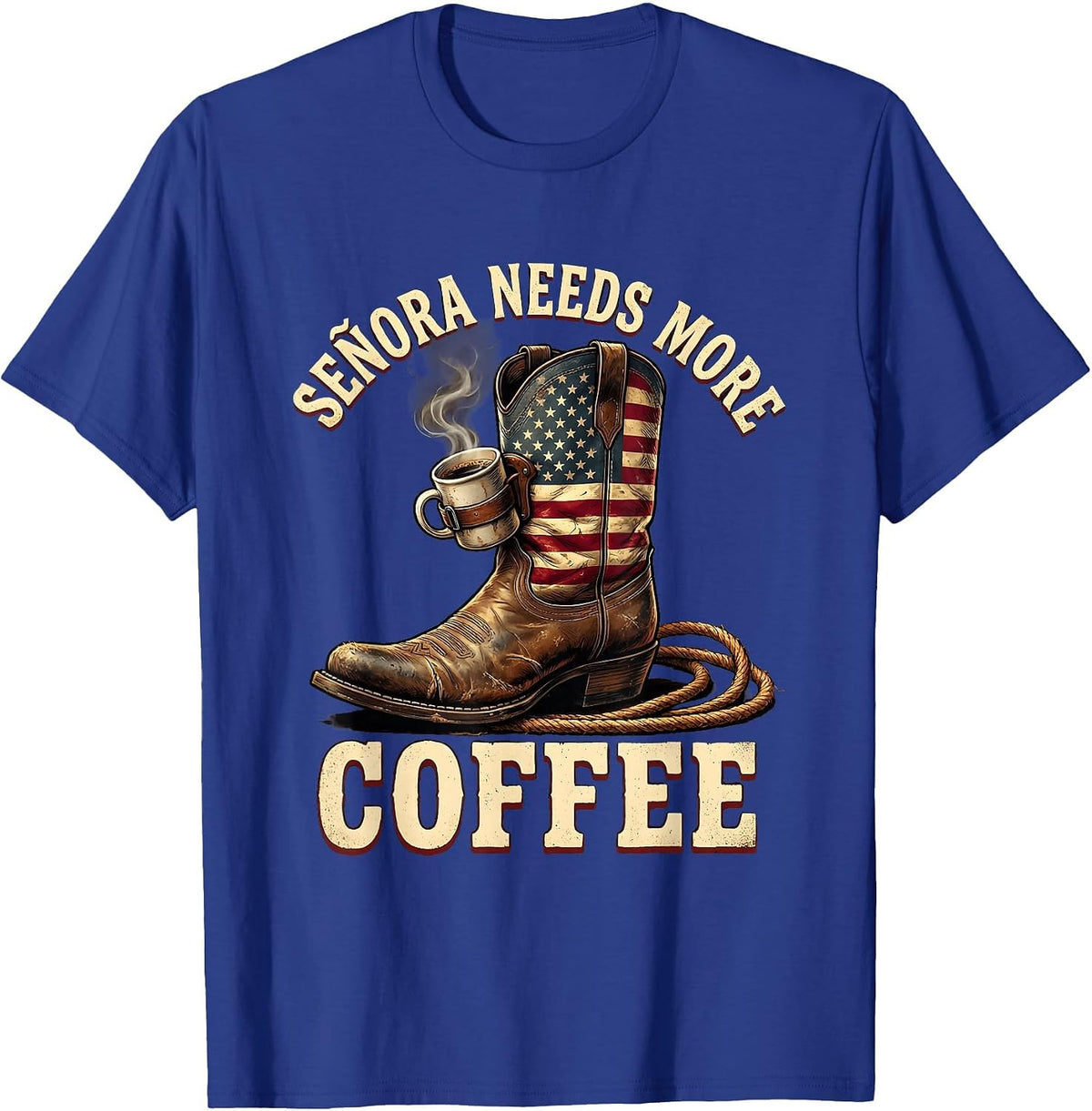 Senora Needs More Coffee Spanish Teacher Design T-Shirt - Royal Blue