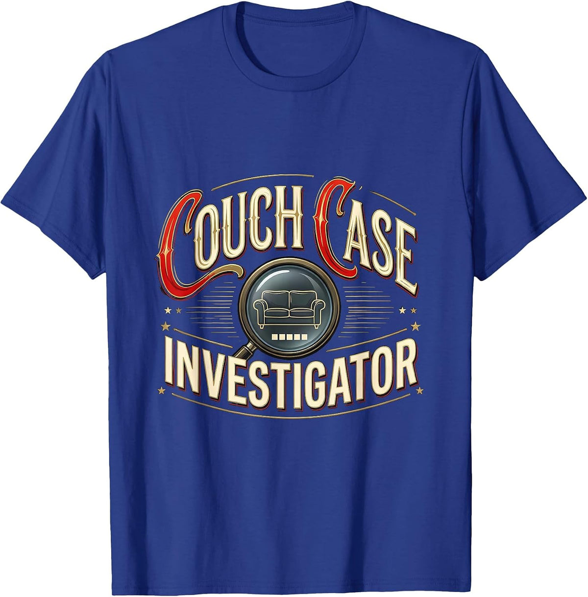 Couch Case Investigator Funny True Crime Fan Podcast Junkie T-Shirt - Royal Blue