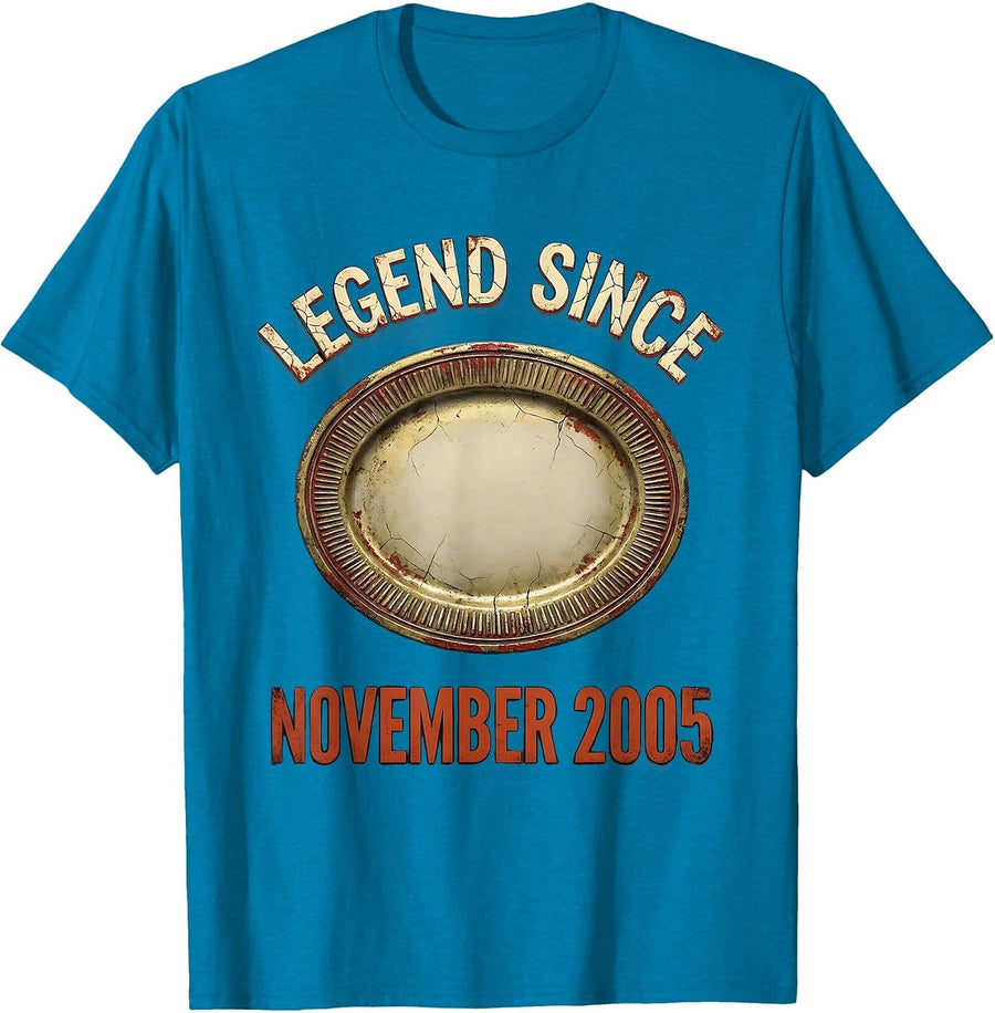 Legend Since November 2005 Vintage Birthday Milestone T-Shirt - Sapphire Blue