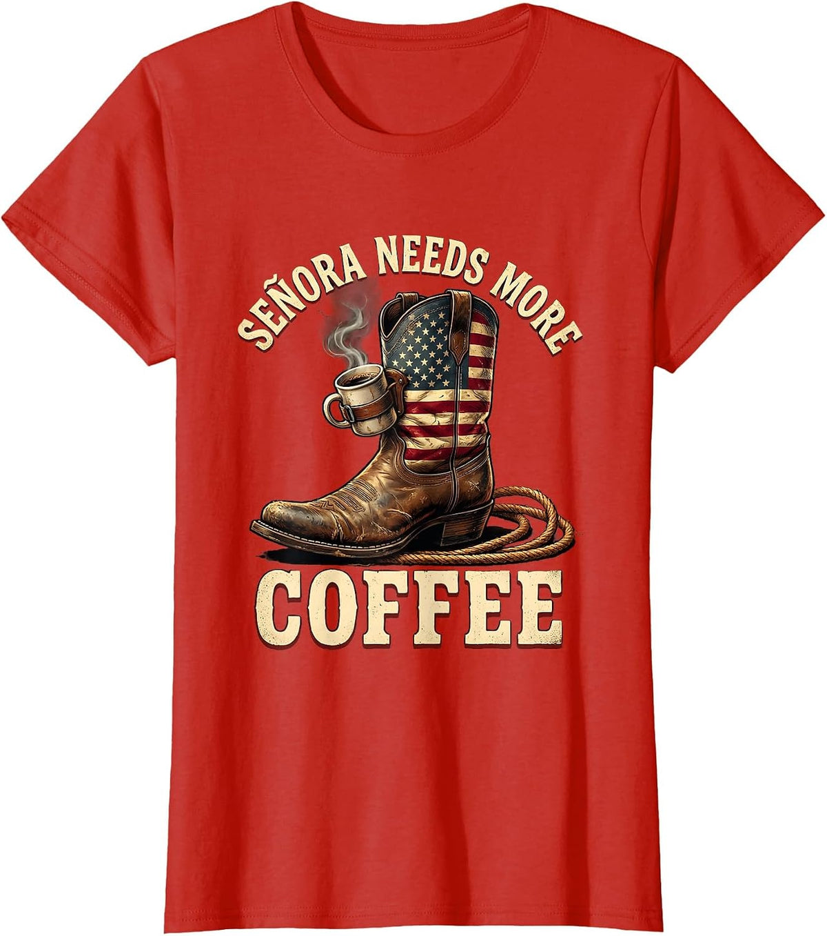 Senora Needs More Coffee Spanish Teacher Design T-Shirt - Red