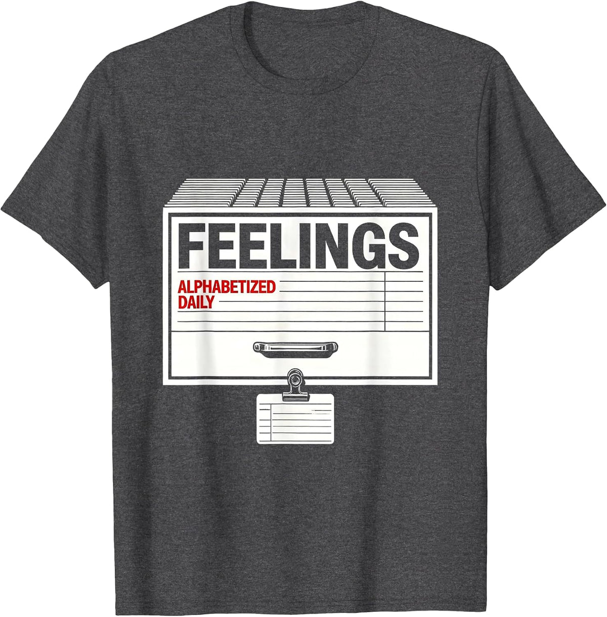 Feelings, Alphabetized Daily Groovy Retro School Counselor T-Shirt - Dark Heather Grey