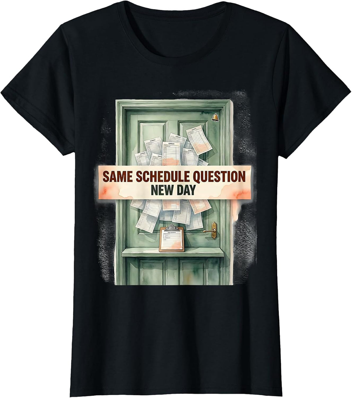 Women's Same Schedule Question New Day Funny School Counselor Mental T-Shirt - Black