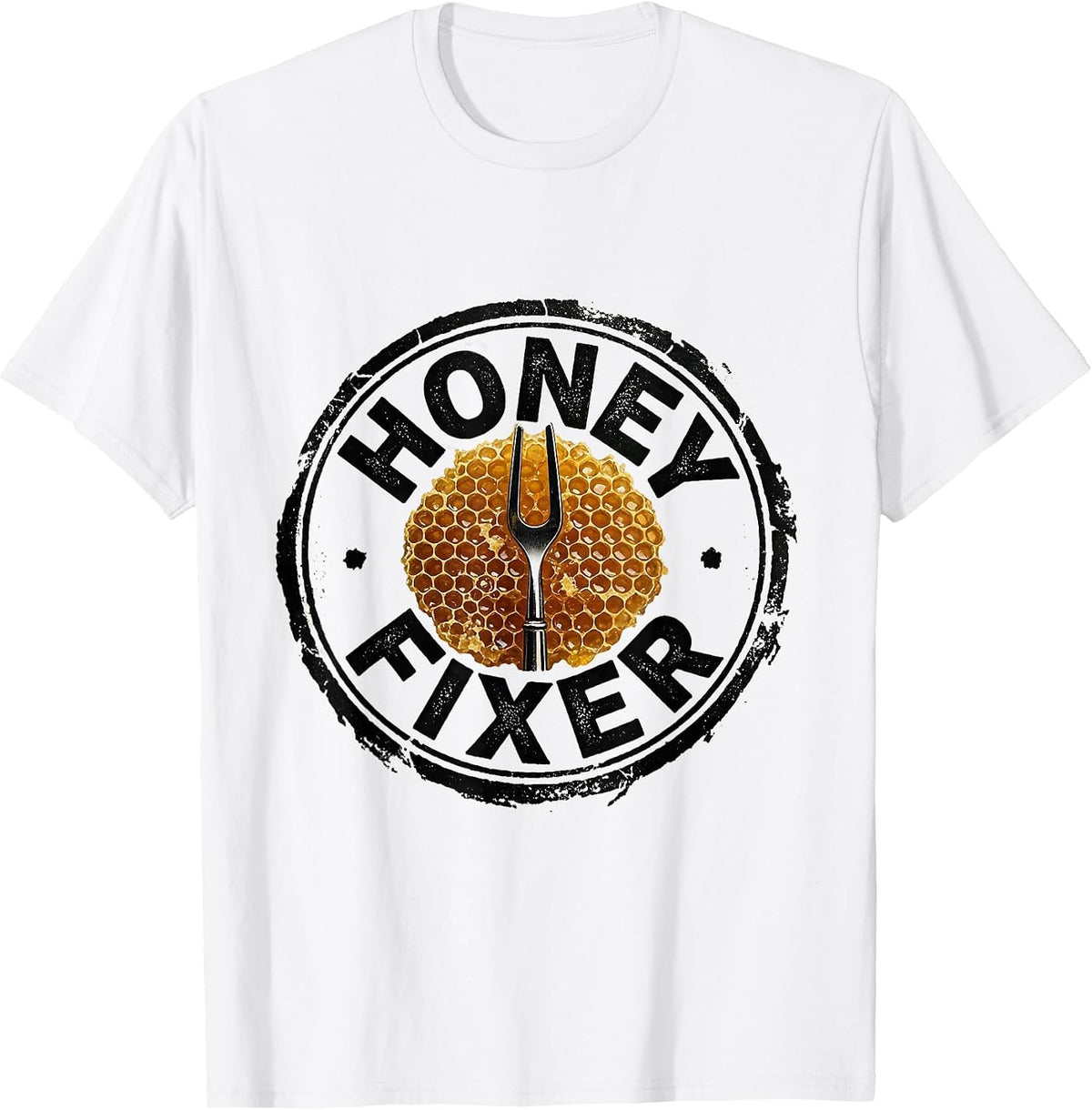 Men's Honey Fixer Rubber Stamp Beekeeper Apiarist Humor T-Shirt - White