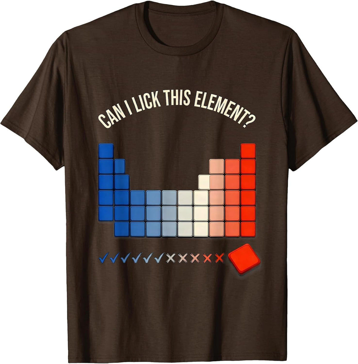 Can I Lick This Element Funny Periodic Table Science Teacher T-Shirt - Brown