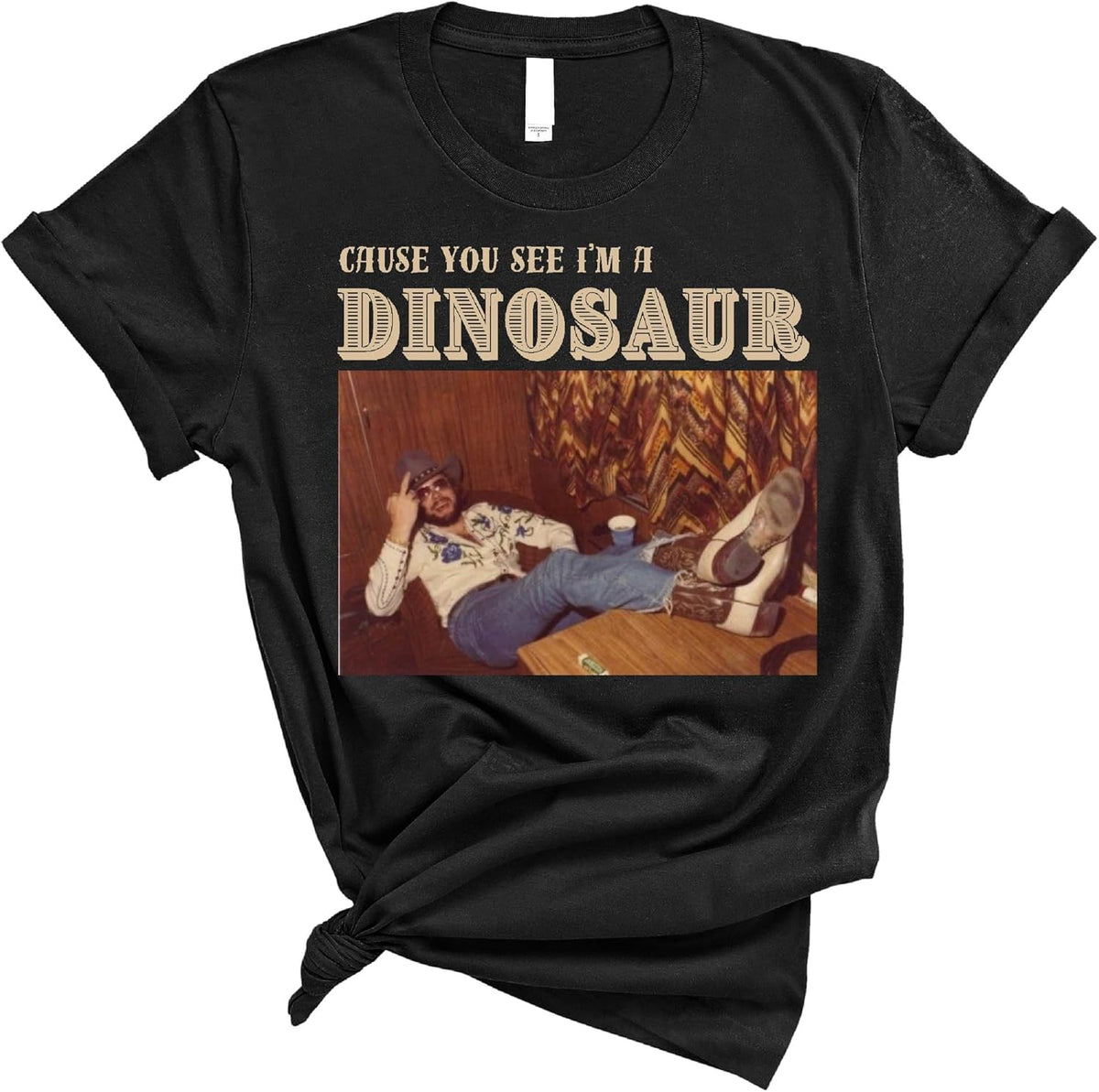 Cause You See I’m a Dinosaur Shirt, Vintage Humor Graphic Tee, Retro Funny Quote Unisex T Shirt - Black