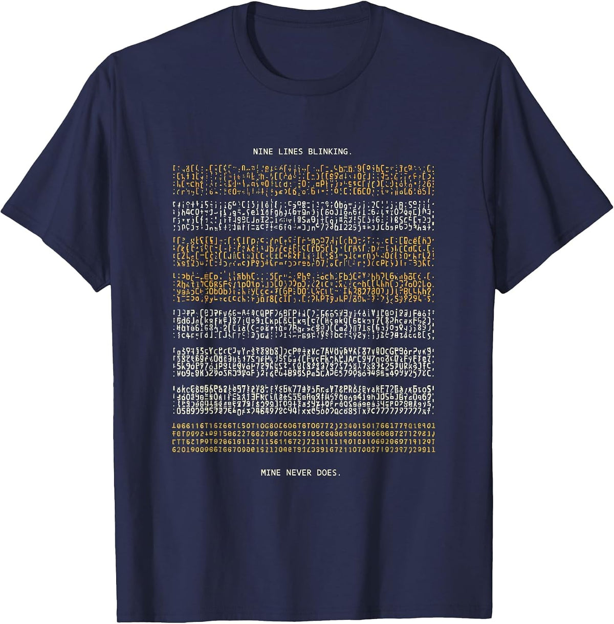 Men's Nine Lines Blinking Mine Never Does Tribute 911 Dispatcher T-Shirt - Navy Blue