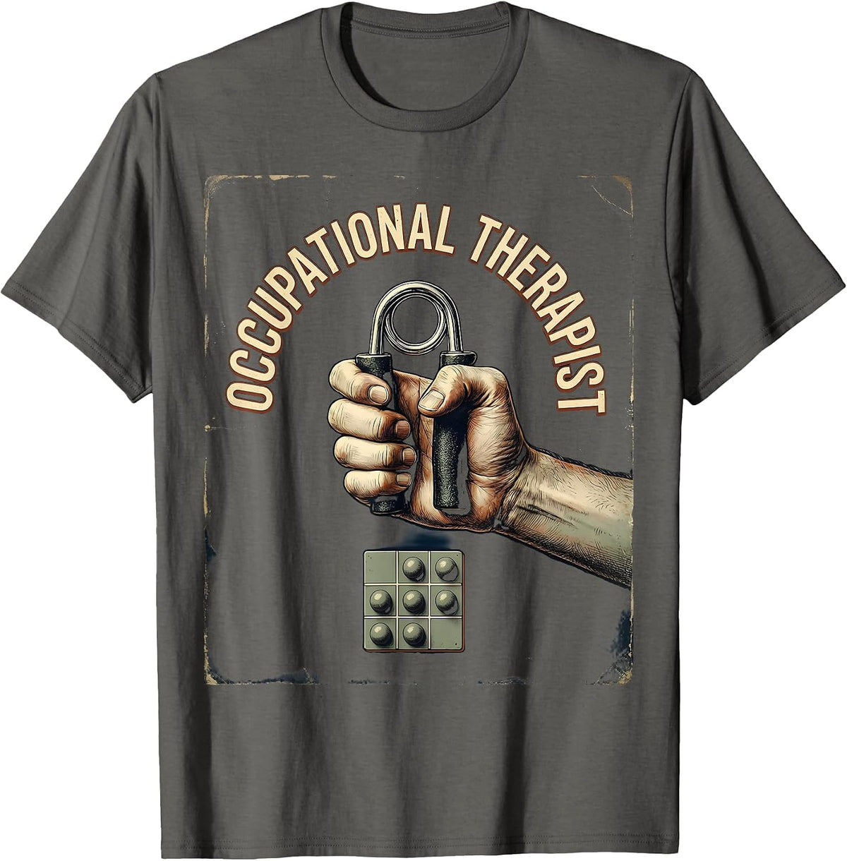 Occupational Therapist Vintage OT Month Retro Celebration T-Shirt - Asphalt Grey