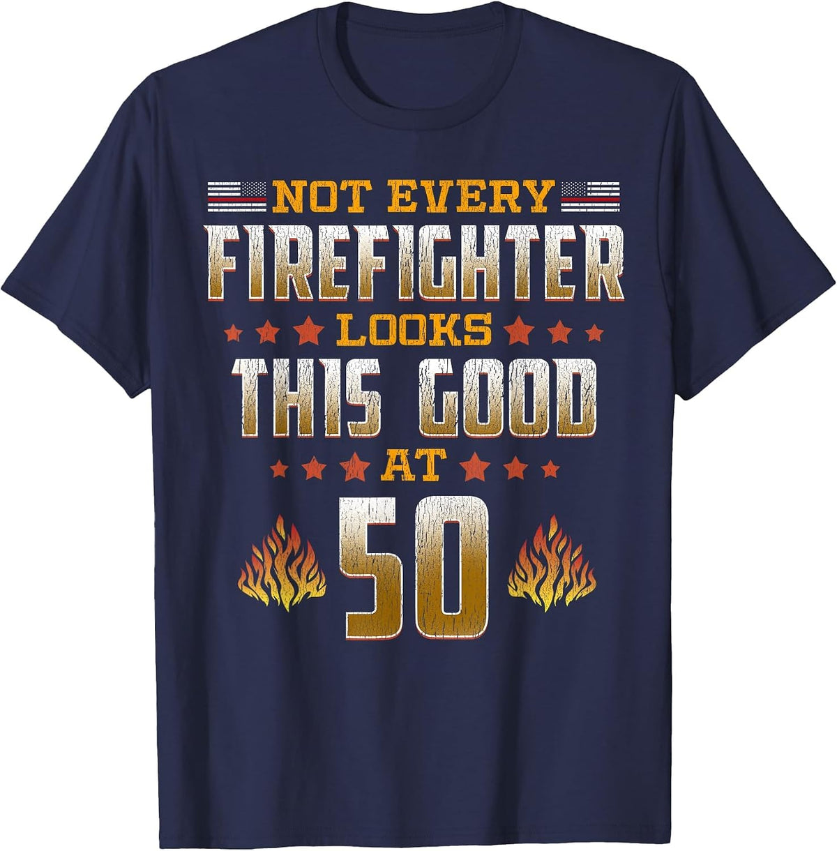 Fireman 50th Birthday T-Shirt - Navy Blue