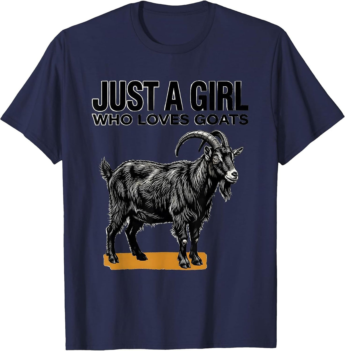 Just A Girl Who Loves Goats Cute Animal Lover Gift T-Shirt - Navy Blue