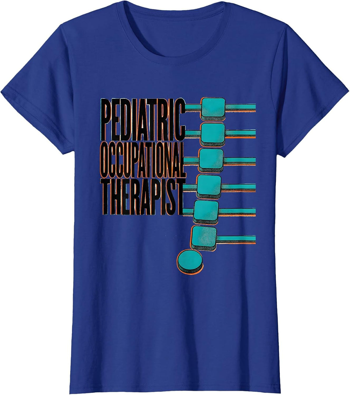 Women's Pediatric Occupational Therapist Risograph OT Pride Casual T-Shirt - Royal Blue