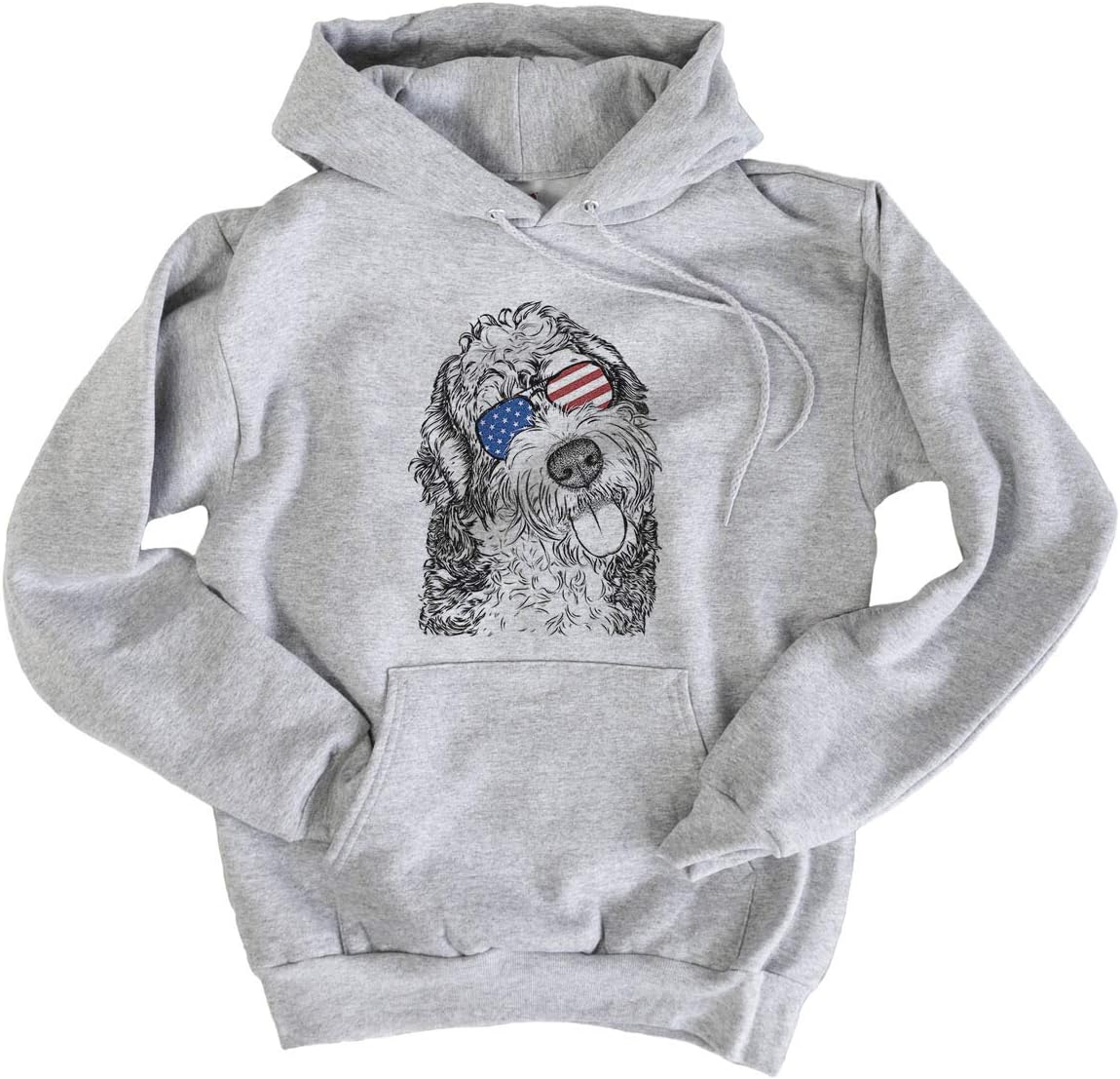 Inkopious Patriotic Kaci the Bernedoodle Dog Triblend T-Shirt - Pullover Hoodie Sweatshirt