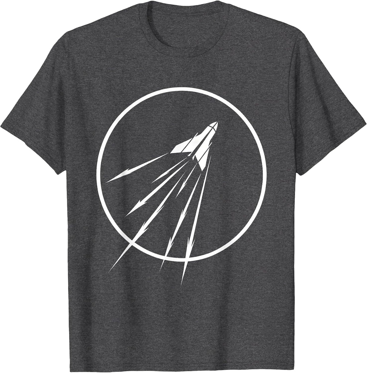 Space Shuttle Shooting Stars Cosmic Breakup Design T-Shirt - Dark Heather Grey
