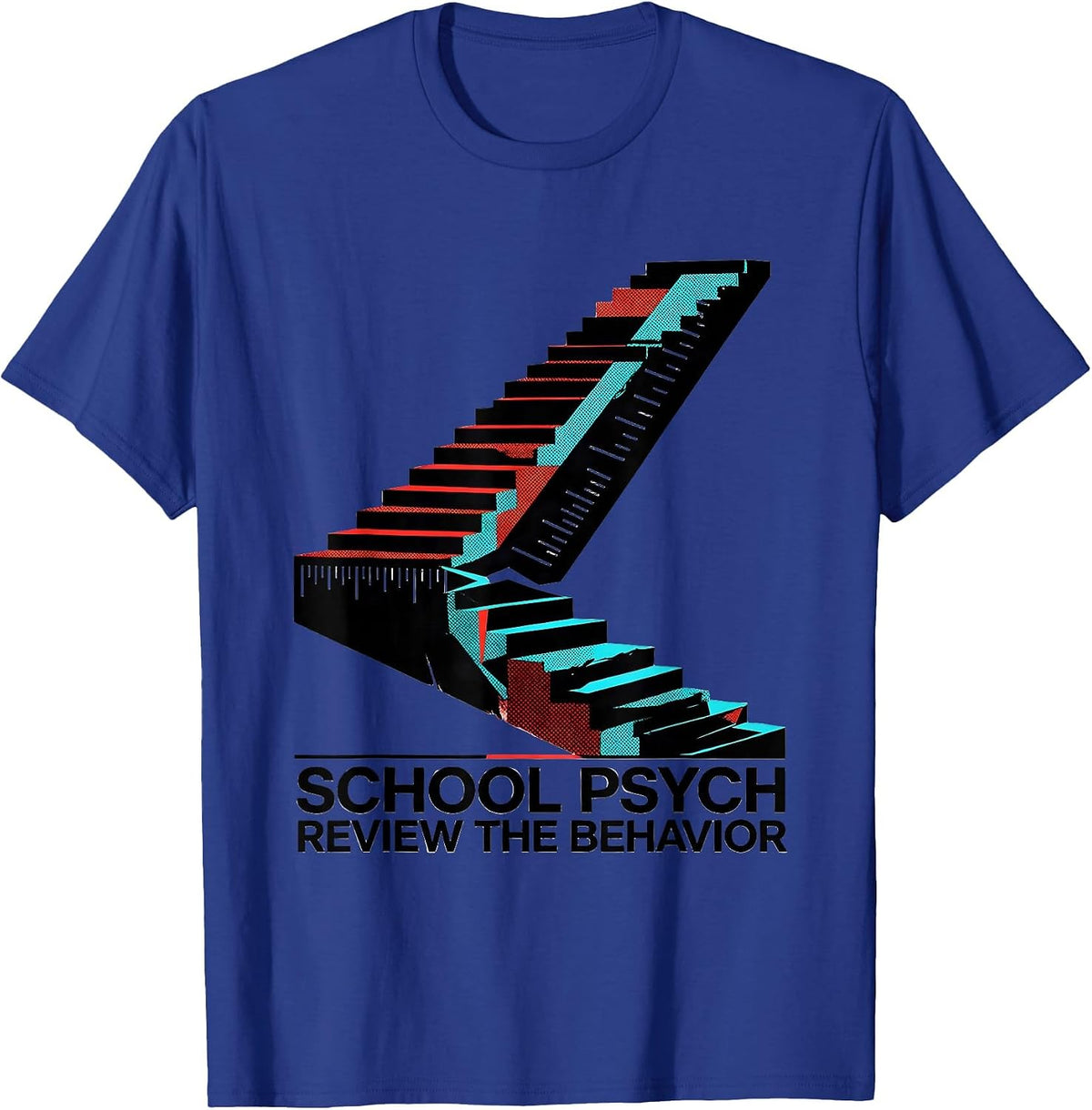 School Psych, Review The Behavior Funny School Counselor T-Shirt - Royal Blue