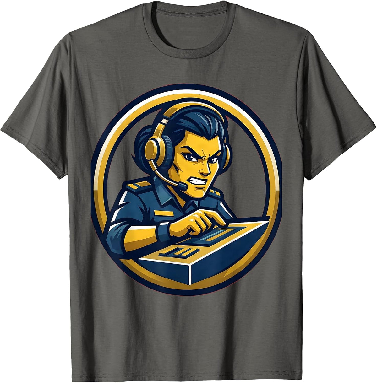 Men's 911 Dispatcher Headset Control Panel Graphic T-Shirt - Asphalt Grey