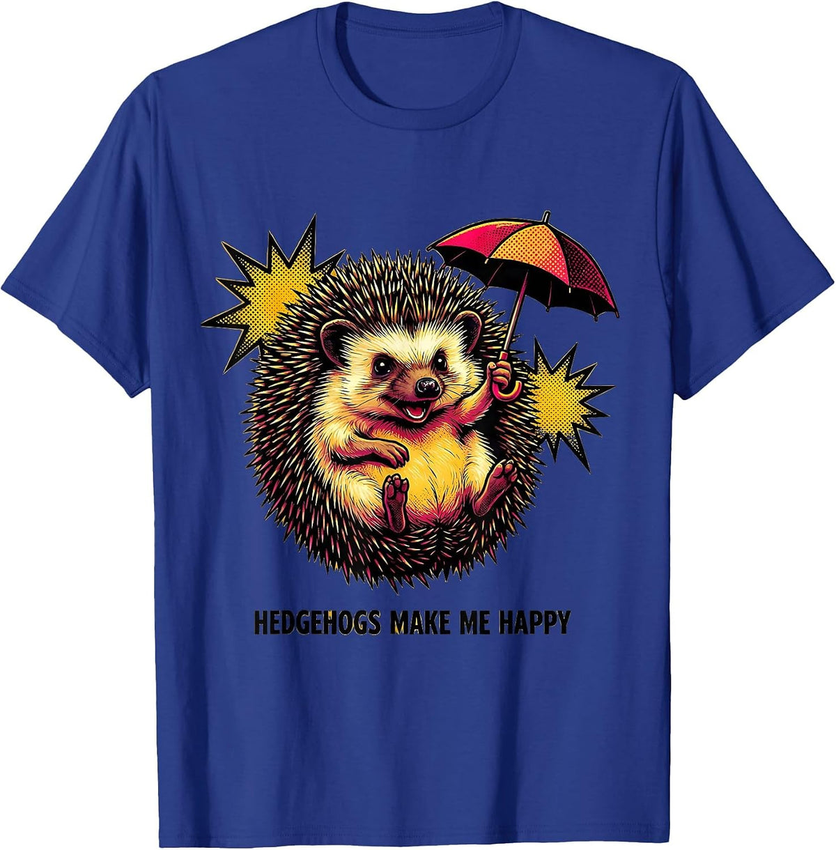 Men's Hedgehogs Make Me Happy Cute Hedgehog Animal Lover Gift T-Shirt - Royal Blue