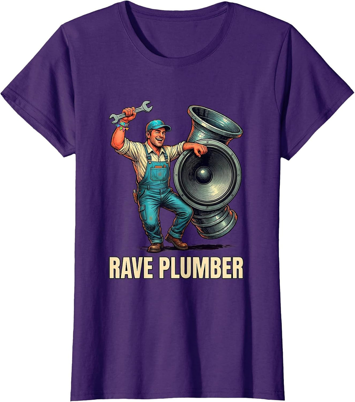 Women's Rave Plumber Funny EDM Music Festival Rave Daddy Humor T-Shirt - Purple