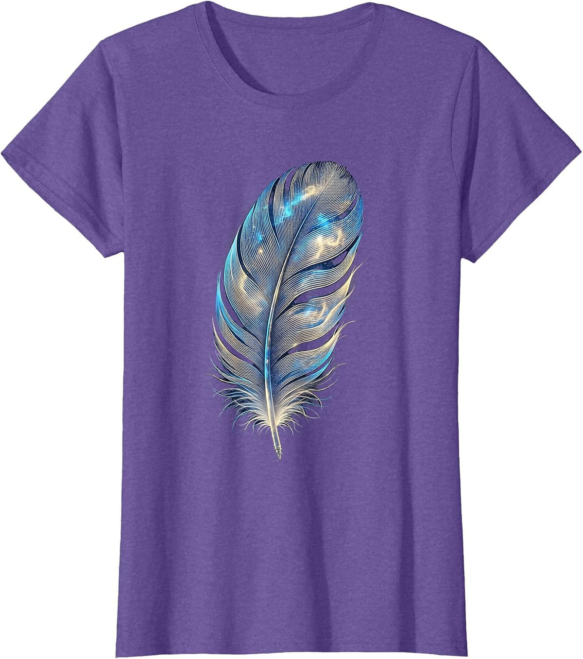 Women's Dyslexia Awareness Feather Illustration T-Shirt - Purple Heather