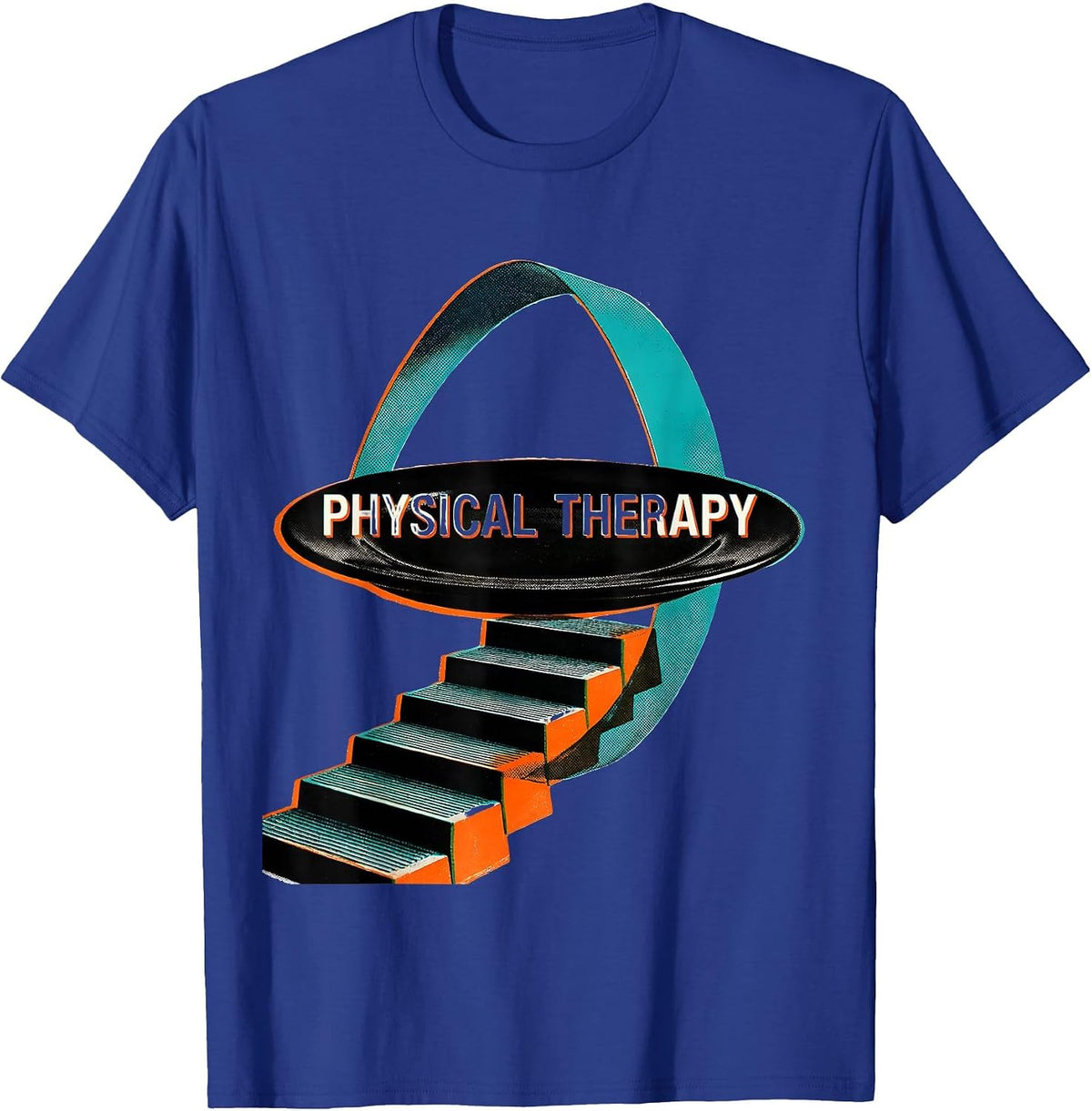 Men's Physical Therapy Risograph Occupational Therapist PT Student T-Shirt - Royal Blue