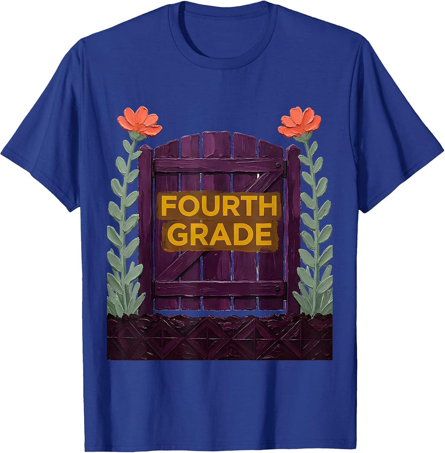 Fourth Grade Wildflower Back To School Teacher Gift T-Shirt - Royal Blue