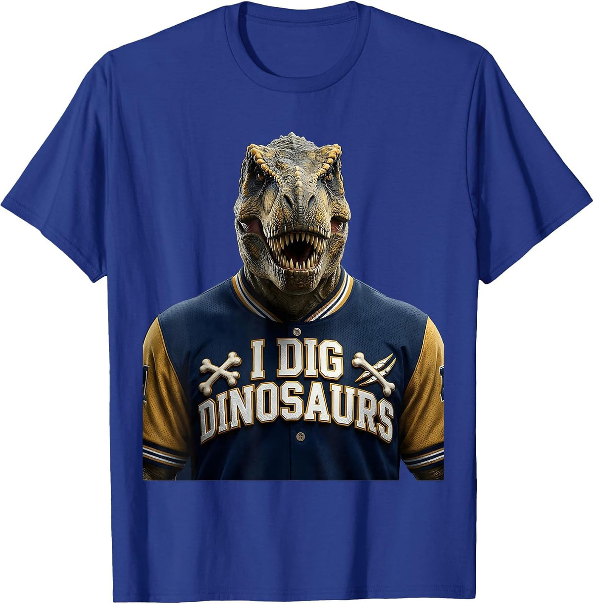 I Dig Dinosaurs Boys Dino Lover Design T-Shirt - Royal Blue