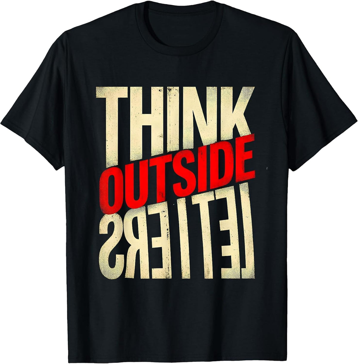 Men's Think Outside the Letters Dyslexia Awareness Design T-Shirt - Black