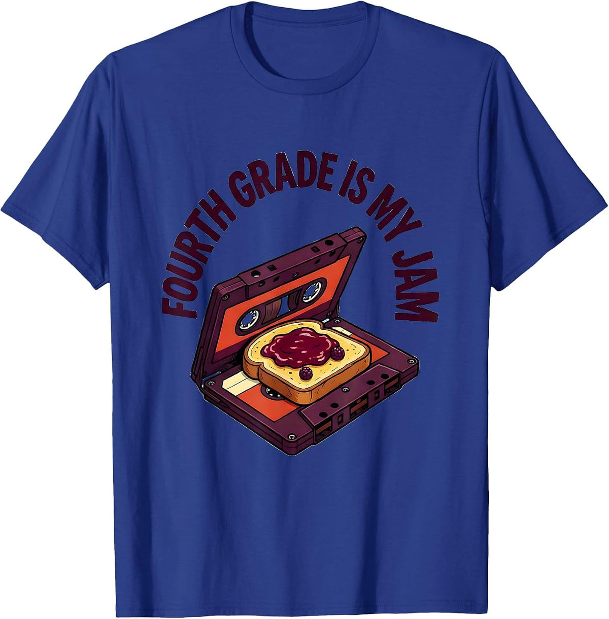 Fourth Grade Is My Jam Retro Teacher Student Back To School T-Shirt - Royal Blue