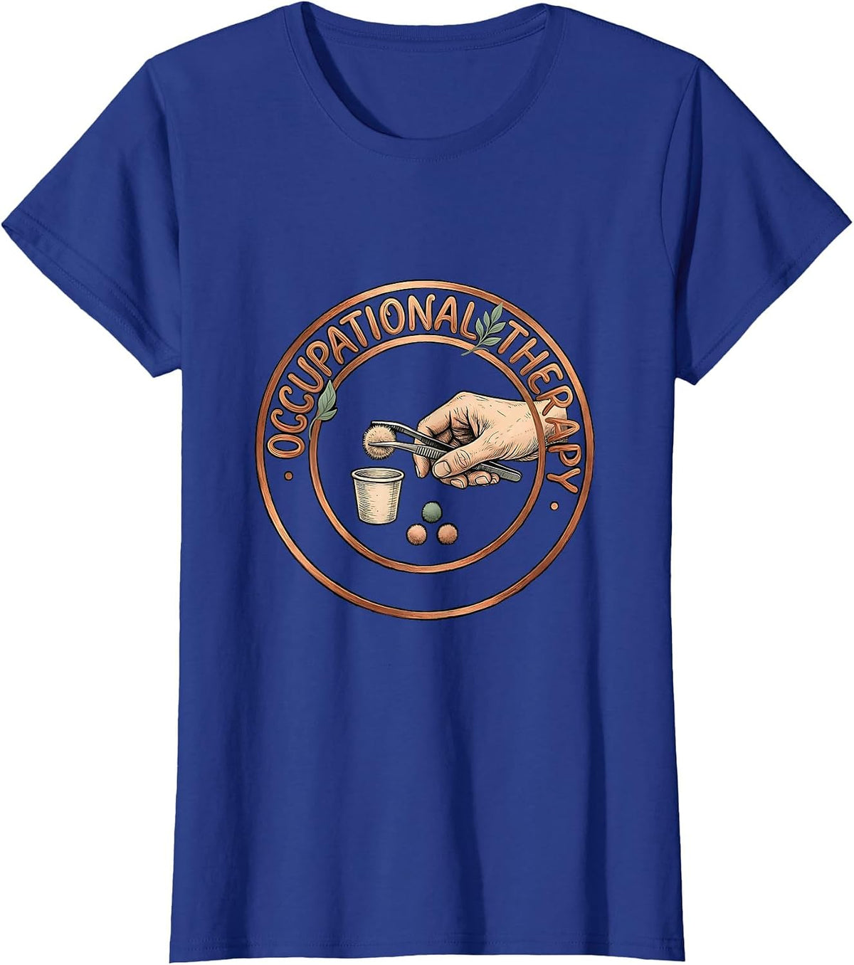 Women's Occupational Therapy Boho Retro Occupational Therapist OT T-Shirt - Royal Blue