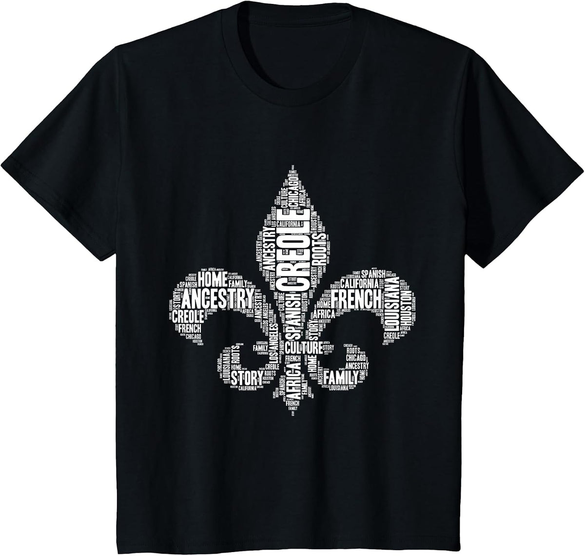 Creole Fleur De Lis T-Shirt T-Shirt - Black