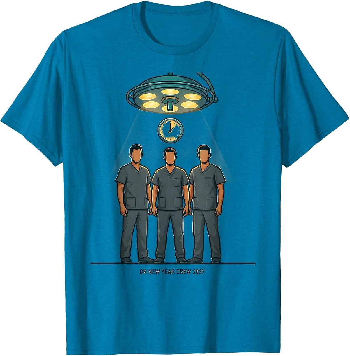 OR New Year Crew 2027 Funny Nurse Squad New Years Eve Party T-Shirt - Sapphire Blue