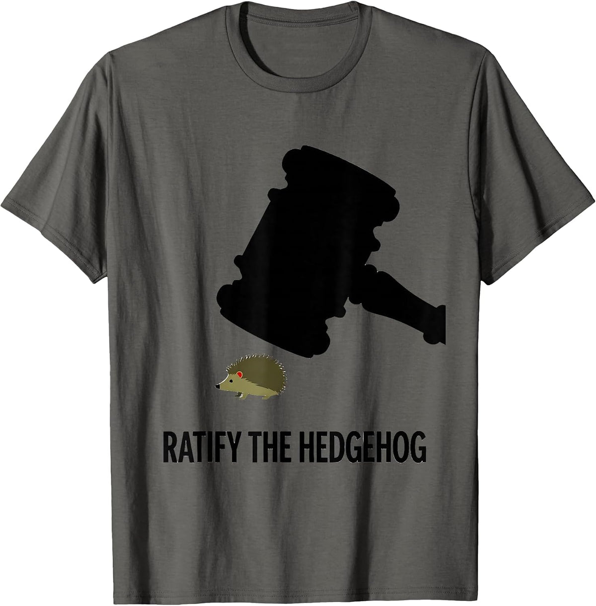 Men's Ratify The Hedgehog Whimsical Animal Lover Gift T-Shirt - Asphalt Grey