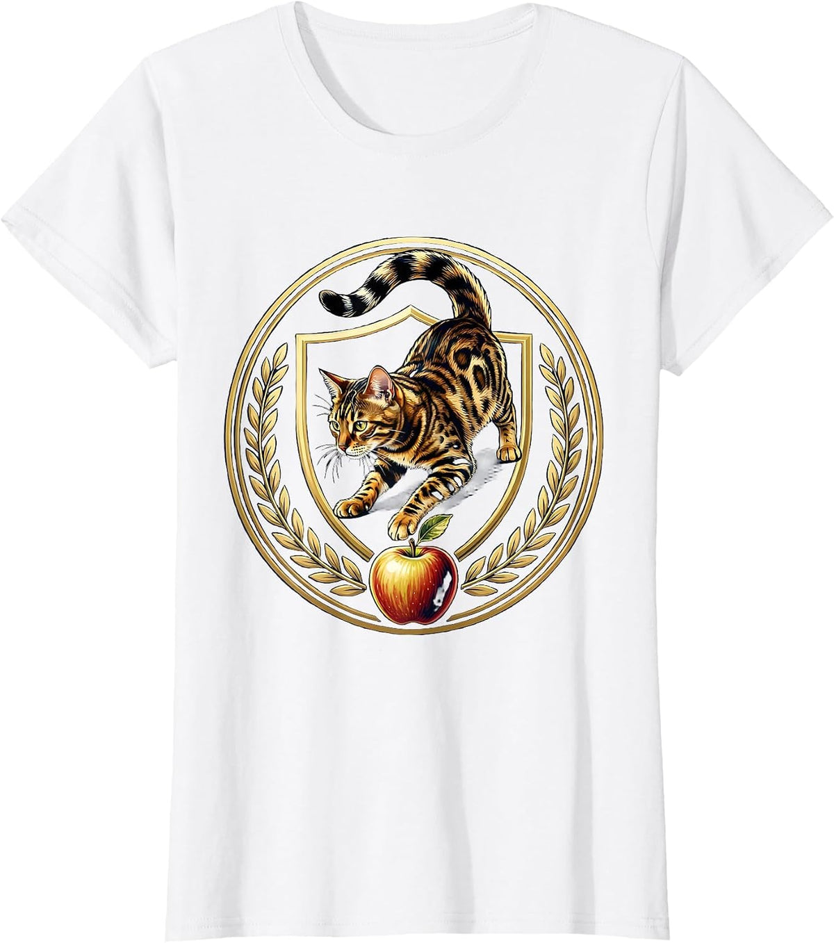 Bengal Cat Back to School Funny Graphic Tee T-Shirt - White