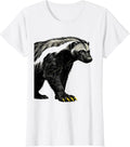 Women's Honey Badger Stencil Graphic Animal Humor Meme T-Shirt - White