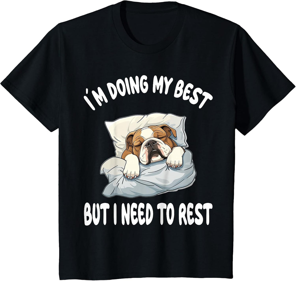 English Bulldog Official Sleepshirt Pajamas Nightgown T-Shirt - Black