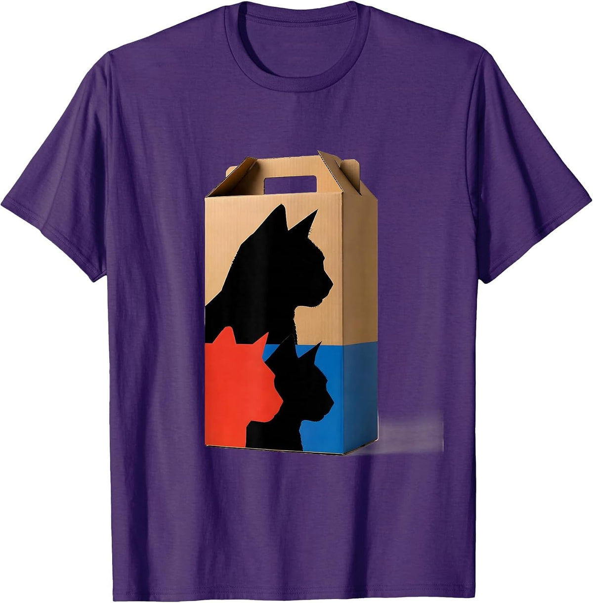 Cat Carton Quantum Physics Humor Science Geek T-Shirt - Purple